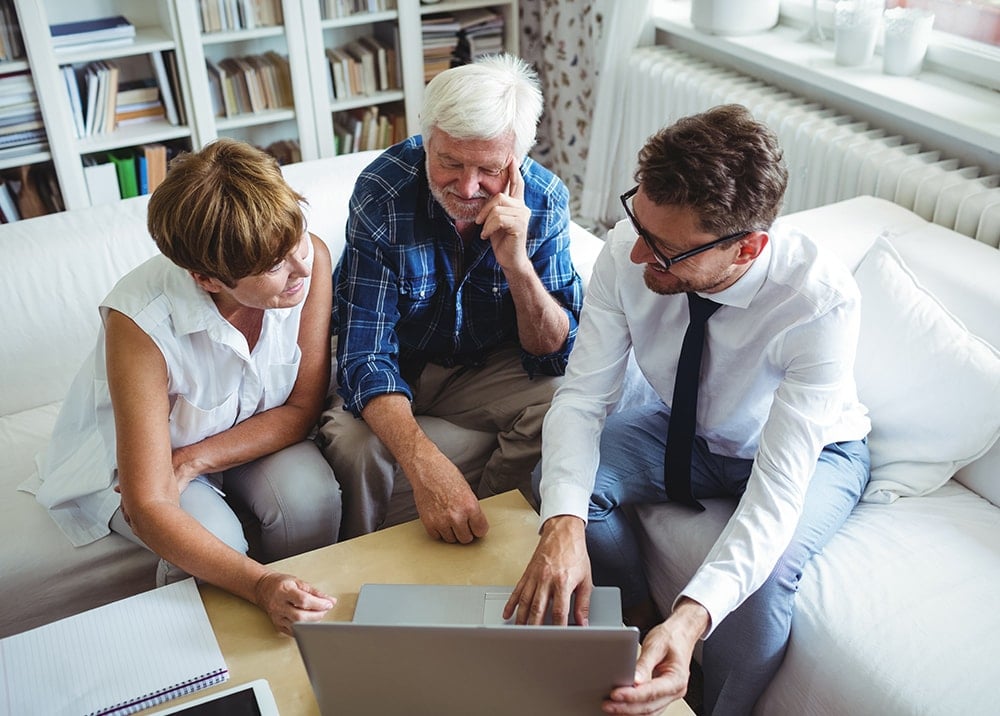 advisor meeting with retired couple