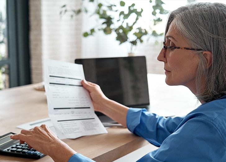woman reviewing annuity statement in worthington, ohio