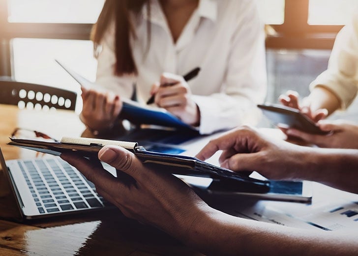 accountant reviewing financial charts
