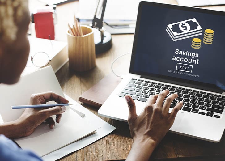 a woman opening a savings account